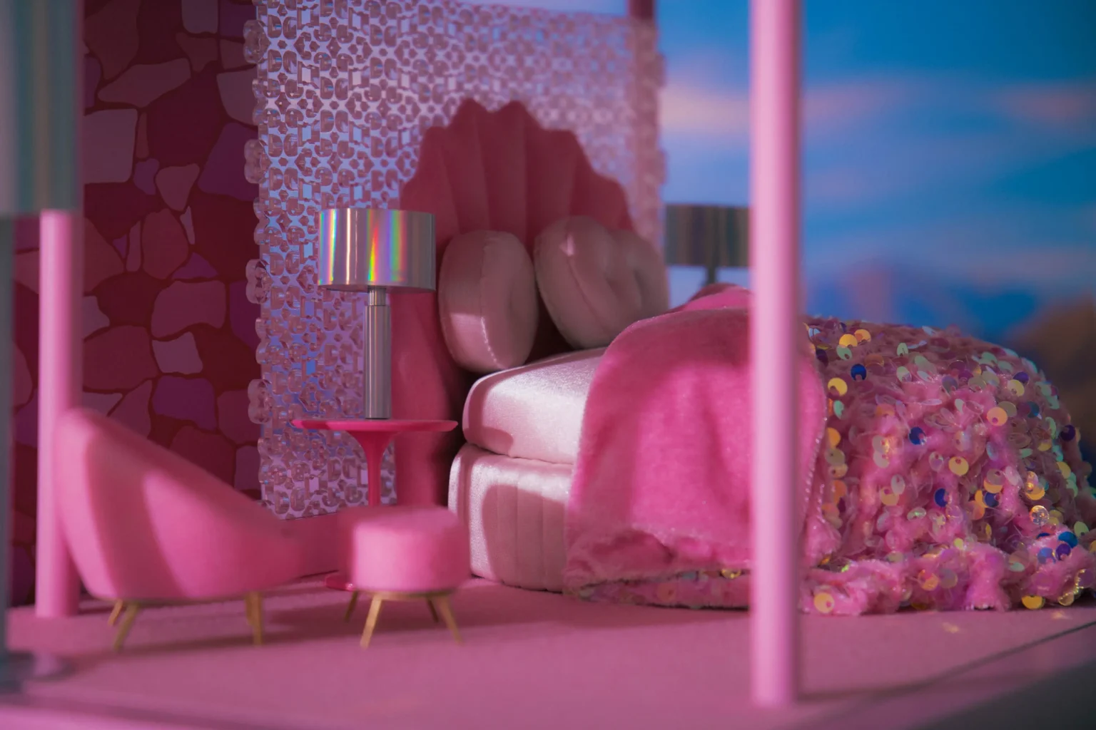 Dormitorio de Barbie's Dreamhouse en impresión 3D.