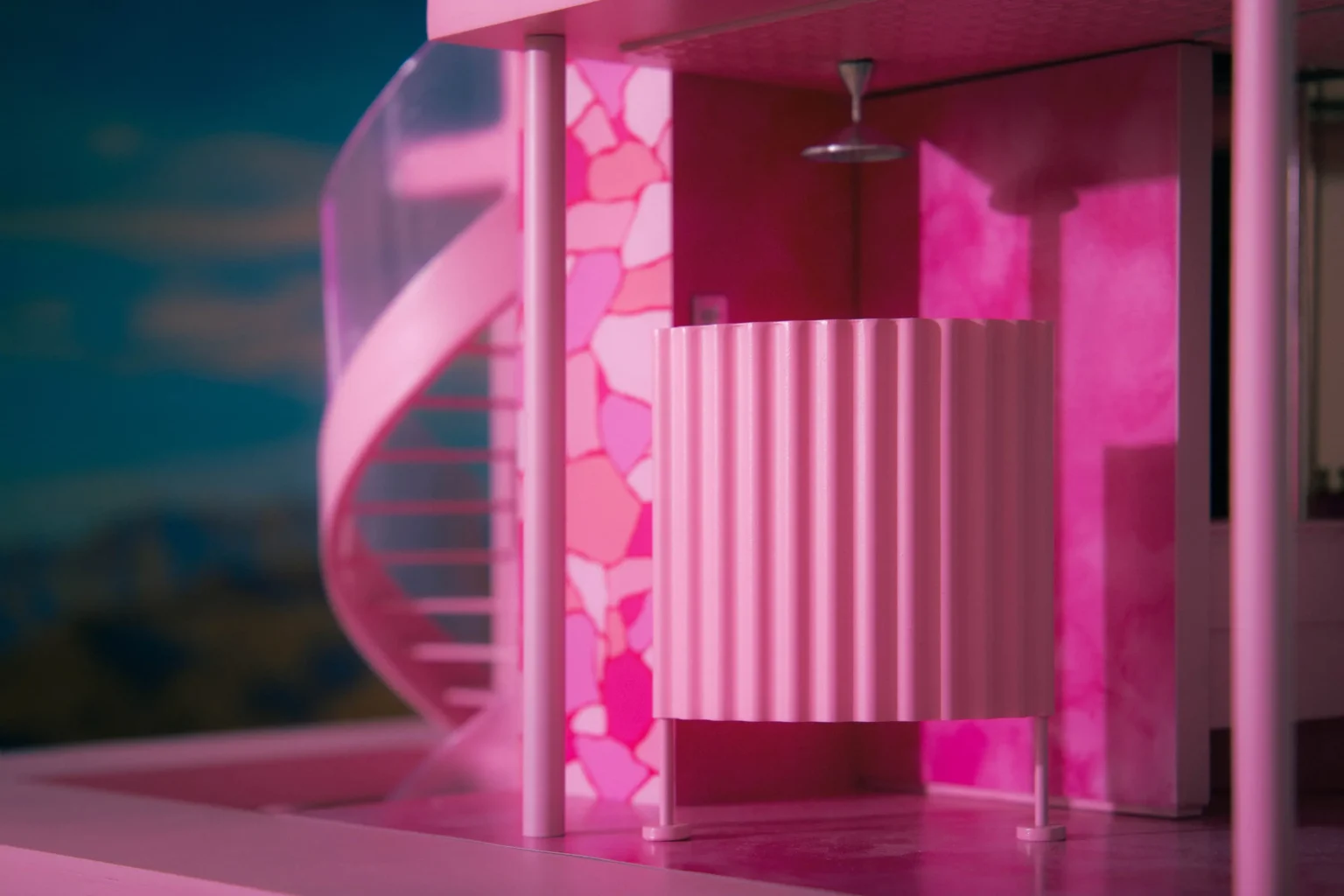 Ducha y mampara de Barbie's Dreamhouse en impresión 3D.