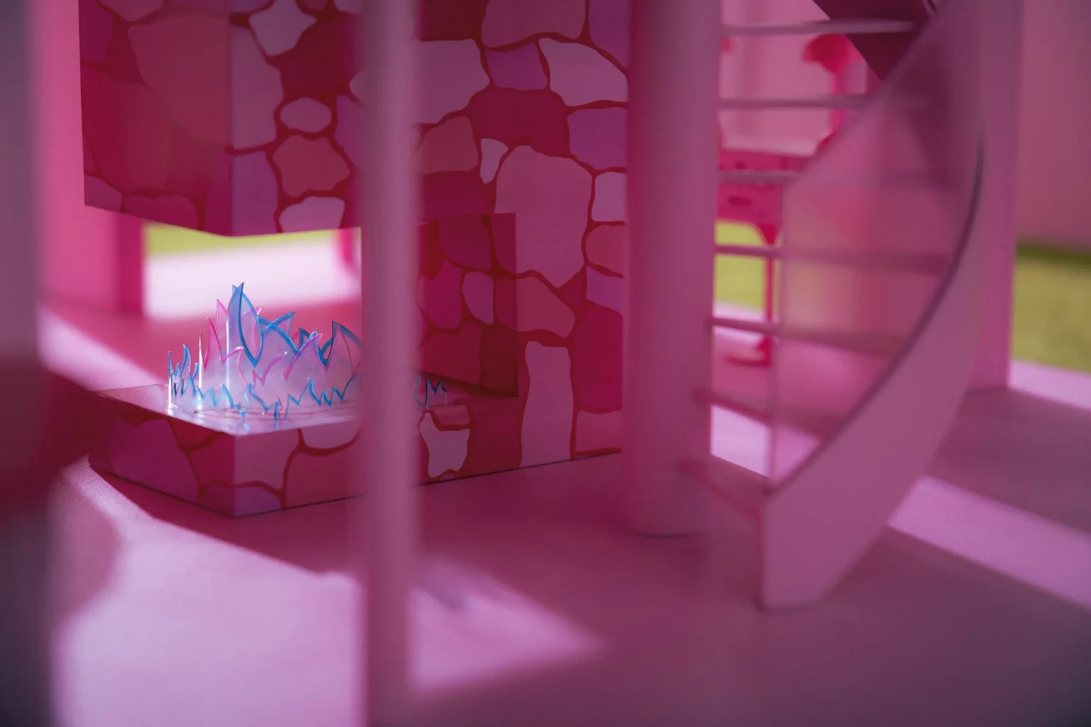 Chimenea y escalera de Barbie's Dreamhouse en impresión 3D.
