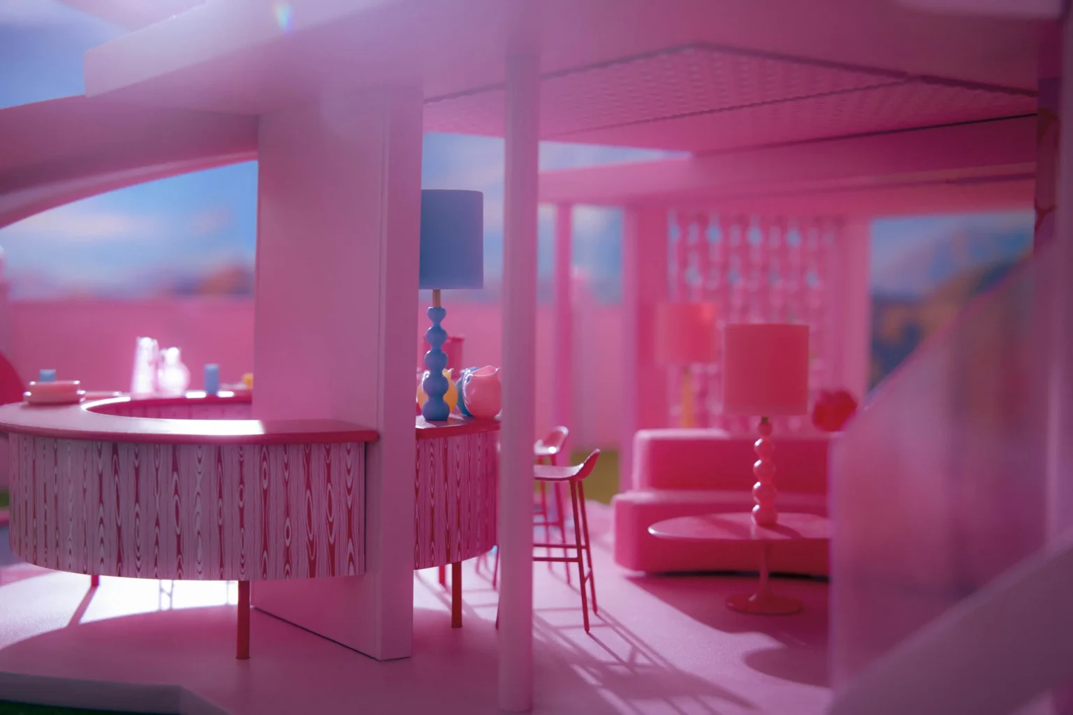 Parte trasera Barbie's Dreamhouse en impresión 3D.