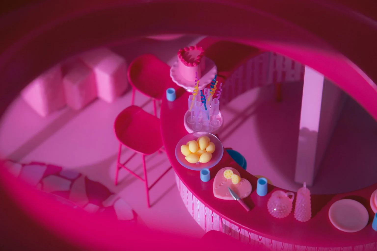 Detalle barra Barbie's Dreamhouse en impresión 3D.